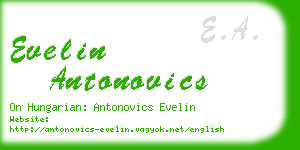 evelin antonovics business card